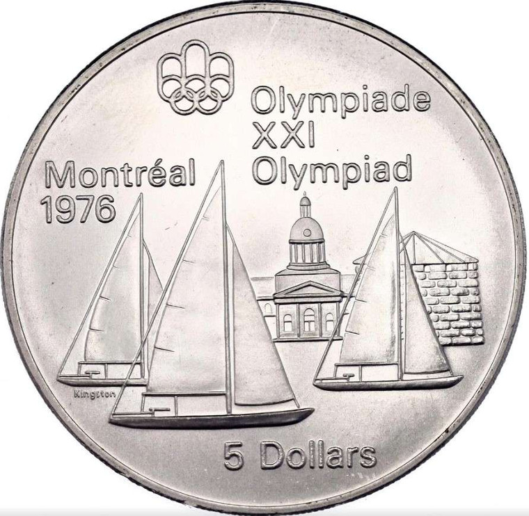 Canada 5 Dollars silver coin 1973 Olympic games Montreal 1976