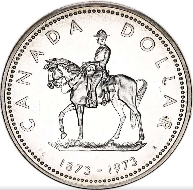 Canada 1 Dollar silver coin 1973 Canadian Mounted Police