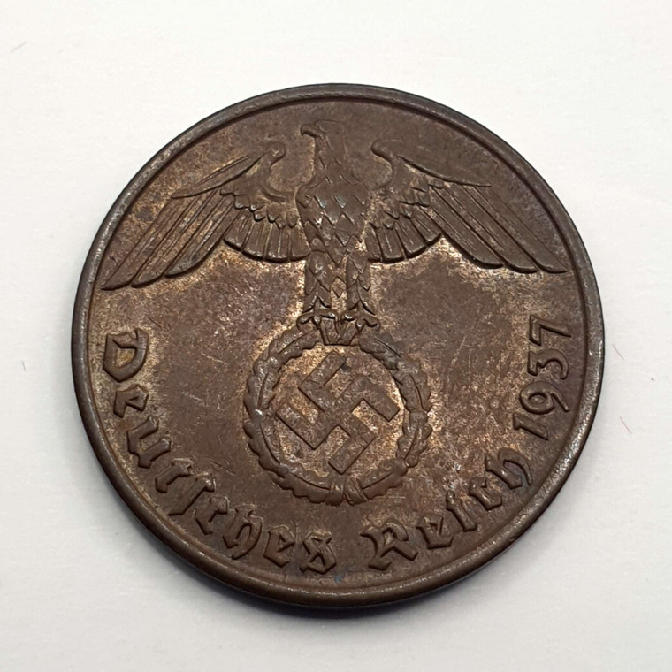 GERMANY WWII THIRD REICH 1937 2 Reichspfennig D