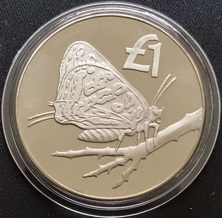 CYPRUS 2002 CUNI 1 POUND BUTTERFLY UNC BU COIN