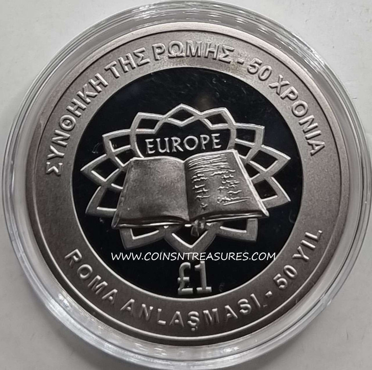 CYPRUS 2007 ONE POUND TREATY OF ROME UNC COIN