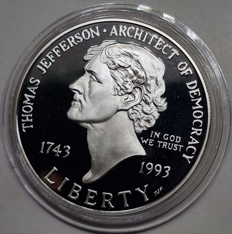 USA 1 Dollar Silver 1993 S Birth Of Jefferson Proof coin