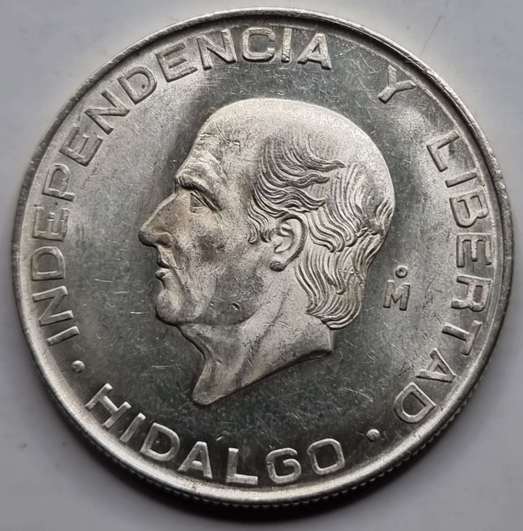 MEXICO 5 Pesos Silver coin 1957 UNC Independence & Liberty