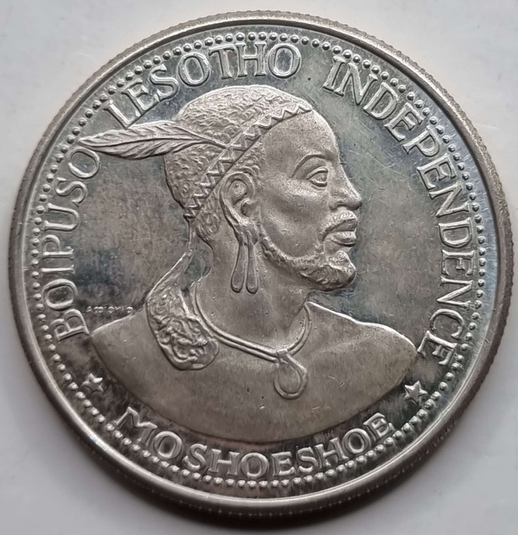 Lesotho 1966 Moshoeshoe II 50 Licente Silver coin Independence