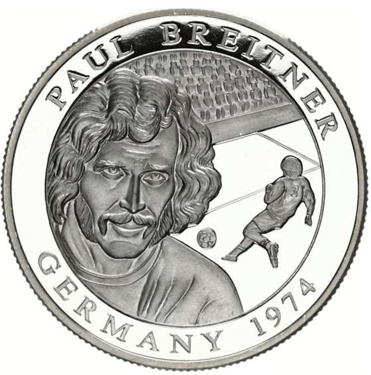Liberia 2001 Silver coin Soccer Paul Breitner - Germany