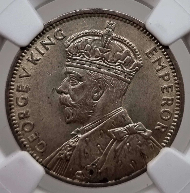 Mauritius 1/2 Rupee Silver coin 1934 NGC AU58