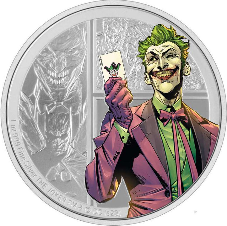 JOKER DC Comics Villains 1 Oz Silver Coin 2$ Niue 2023