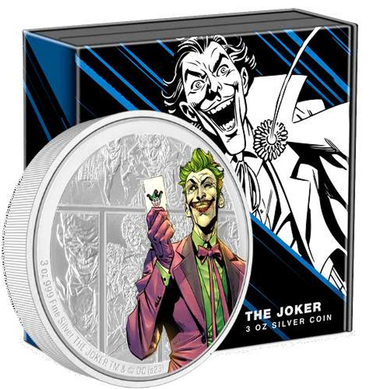 JOKER DC Comics Villains 3 Oz Silver Coin 10$ Niue 2023