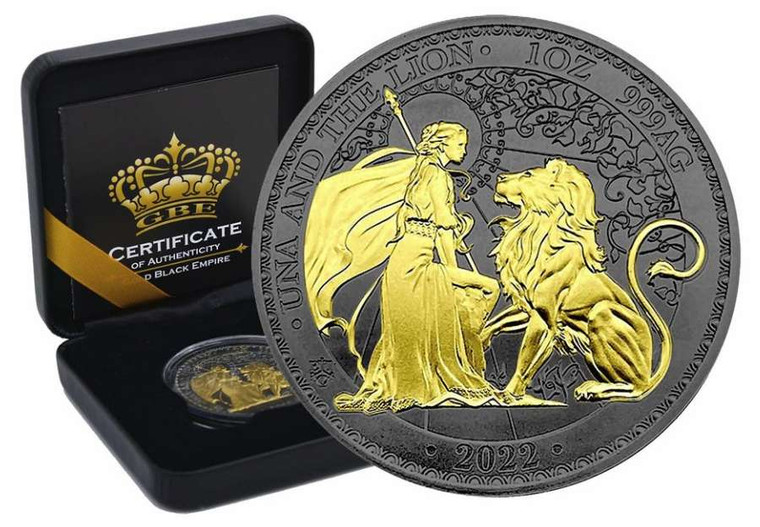 HELENA UNA AND THE LION 2022 Gold Black Empire Edition Silver Coin
