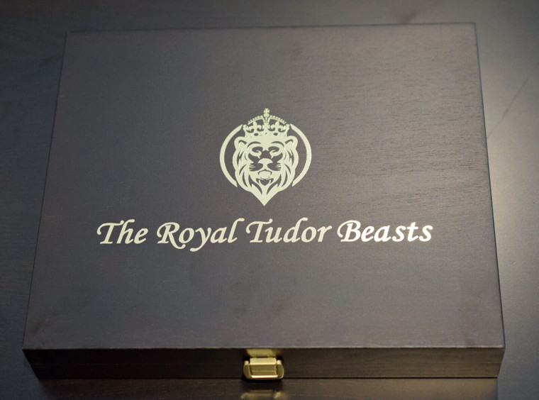 WOODEN CASE Box Royal Tudor Beasts Series 2 Oz Display 10 Silver Coins Holder