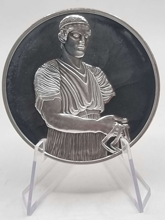 FRANKLIN MINT 100 Greatest Masterpieces Silver Proof Coin Series - LAURIGE DE DELPHES Charioteer