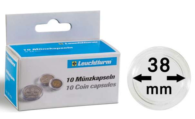 Leuchtturm Coin capsules for coins Ø 38 mm pack of 10