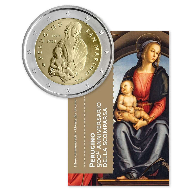 San Marino 2 euro coin 2023 500 years from death of Perugino