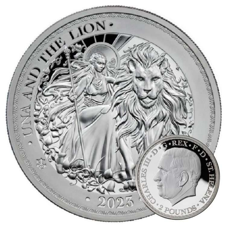 ST. HELENA UNA AND THE LION 2023 2 OZ SILVER PROOF COIN