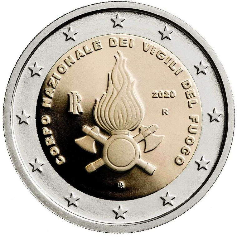 Italy 2020 2 Euro Body National Fire Fighters Coin