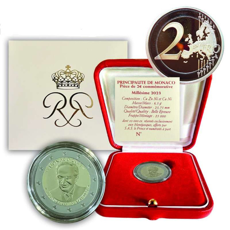 Monaco 2 euro 2023 Prince Rainier III Proof BE coin