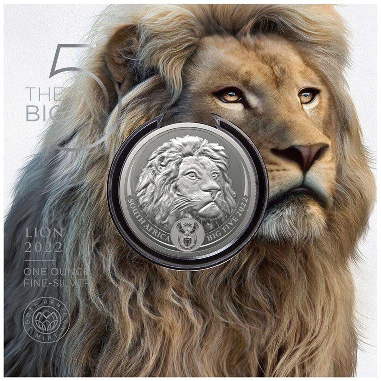 SOUTH AFRICA BIG FIVE II LION 2022 5 Rand 1 oz Silver Coin