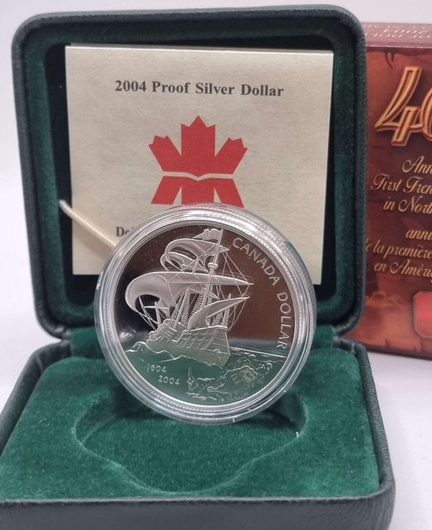 Canada 1 Dollar silver proof coin 2004 Settlement in America