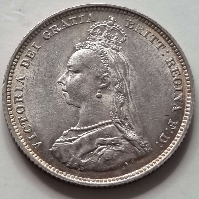 GREAT BRITAIN UK 1887 SILVER ONE SHILLING COIN VICTORIA