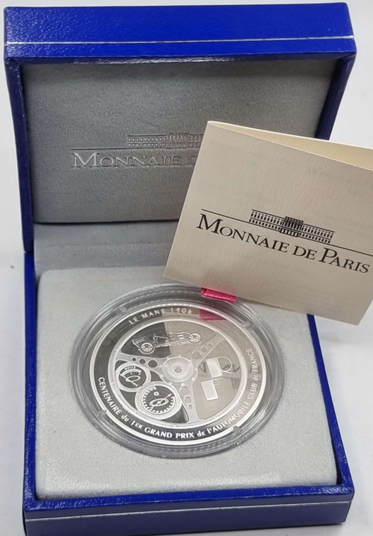 France 1.5 Euro Silver coin 2006 Centennial of the First ACF Grand Prix PROOF in box with coa