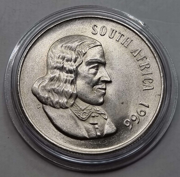 SOUTH AFRICA 1966 1 RAND ENGLISH LEGEND SILVER COIN