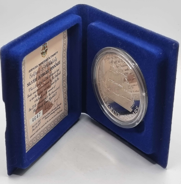 Bermuda 1977 silver jubilee Proof 25 dollars coin