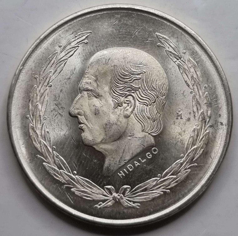 MEXICO 5 Pesos Silver coin 1952 UNC Hidalgo