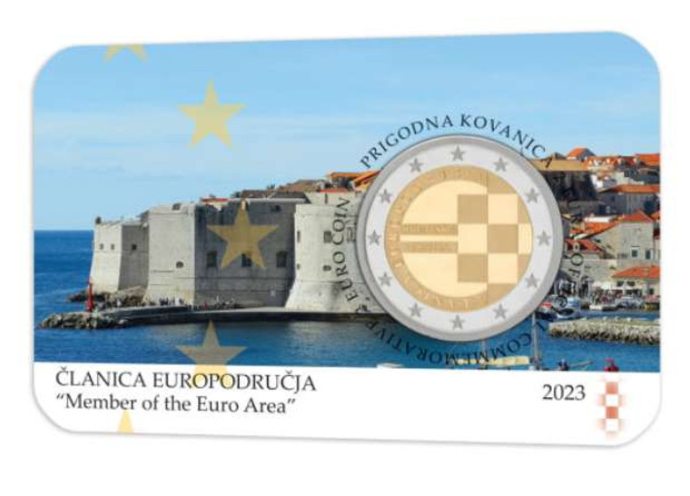 CROATIA BU 2 EURO 2023 First 2 Euro in Official Coin Card