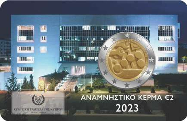 Cyprus 2023 Central bank 2 euro BU in Coin card