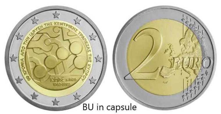 Cyprus 2023 60th anniversary of Central bank 2 euro