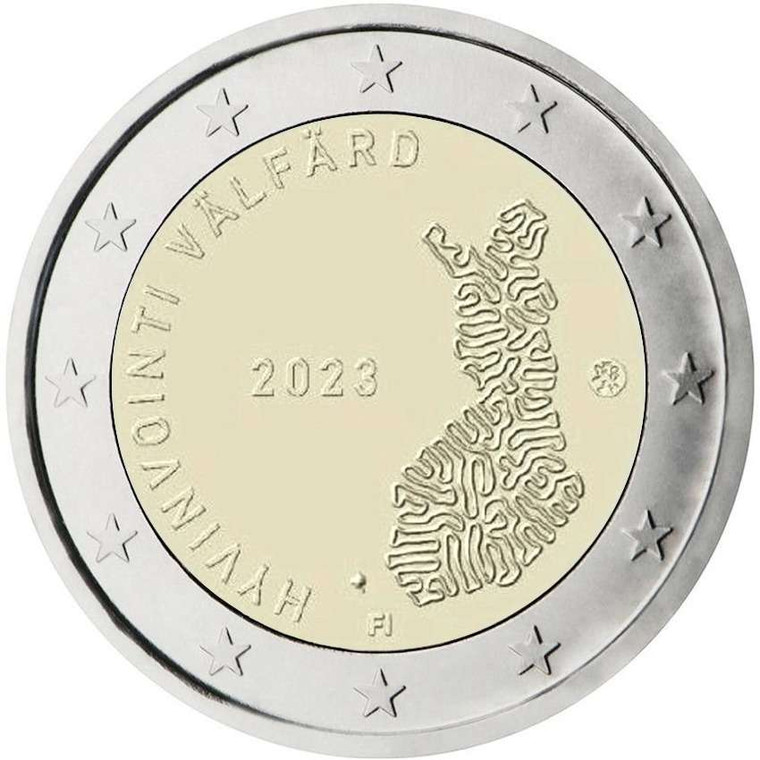 Finland 2023 Social and Health 2 euro UNC coin in capsule