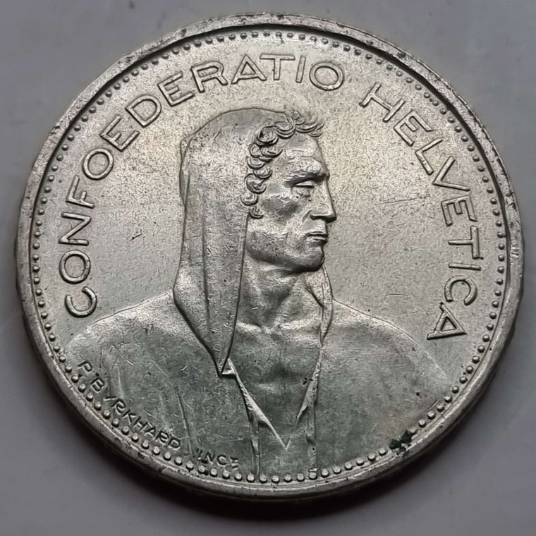 Switzerland 5 Swiss Francs Silver Coin 1966