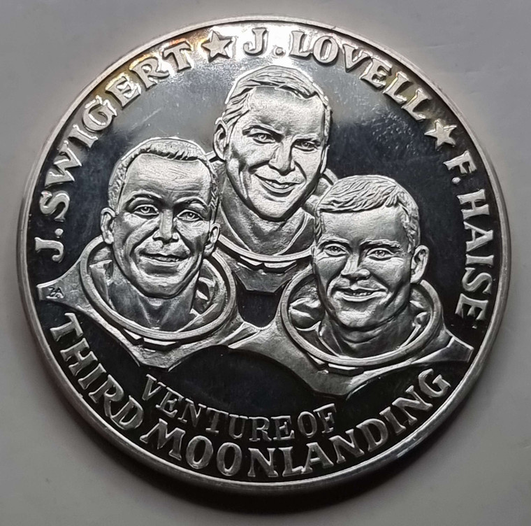 Apollo XIII Large Silver Medal 50 gr .999 Fine Rainbow Toning GEM PROOF