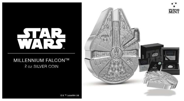 Niue 2 oz Silver 2023 Star Wars Millennium Falcon Coin