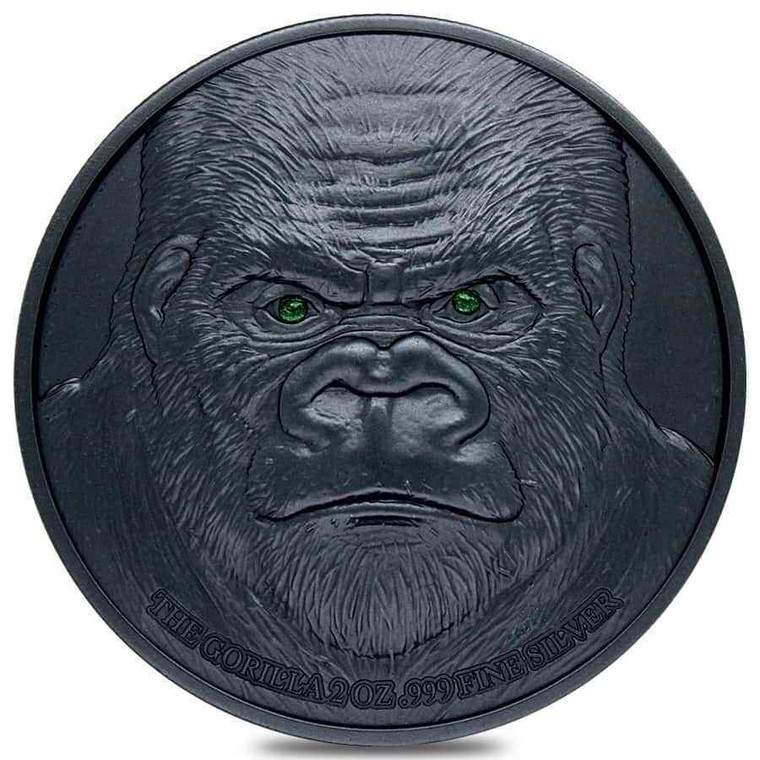 Black Gorilla 2 Oz Silver Coin 10000 Francs Chad 2023