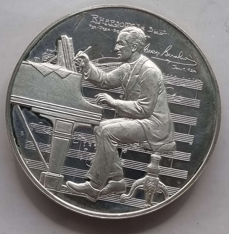USA silver commemorative coin medal George Gershwin 1973