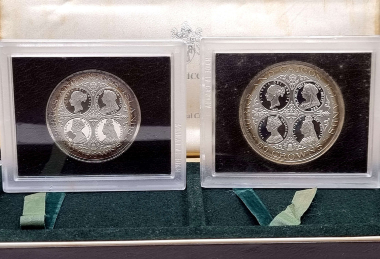 Turks and Caicos Islands 1976 Silver Coin set Victoria