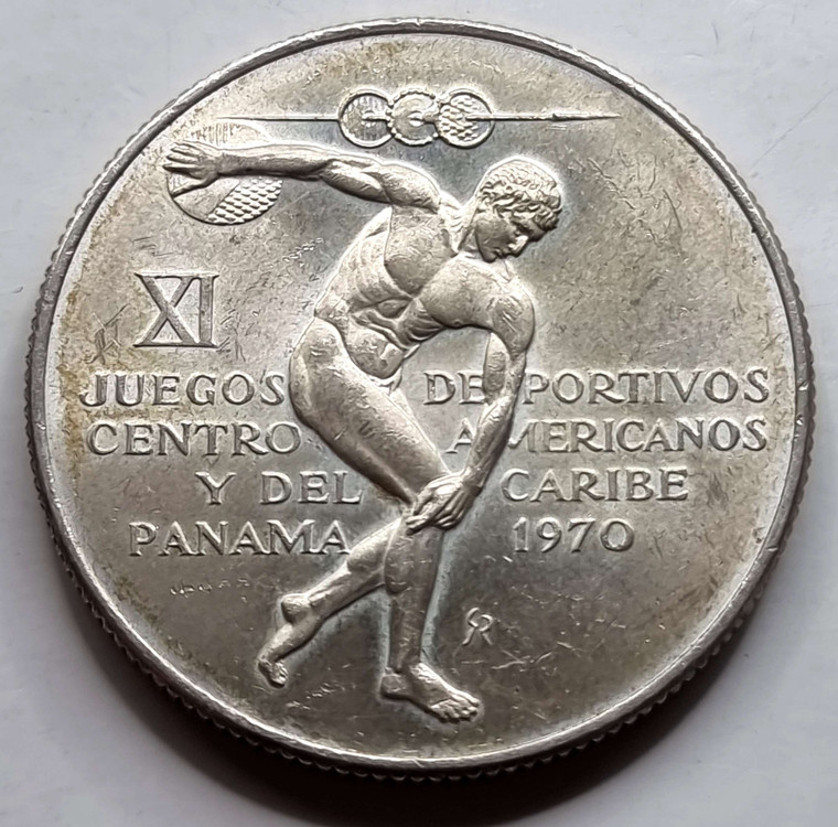 Panama 5 Balboa silver coin 1970 Caribbean Games