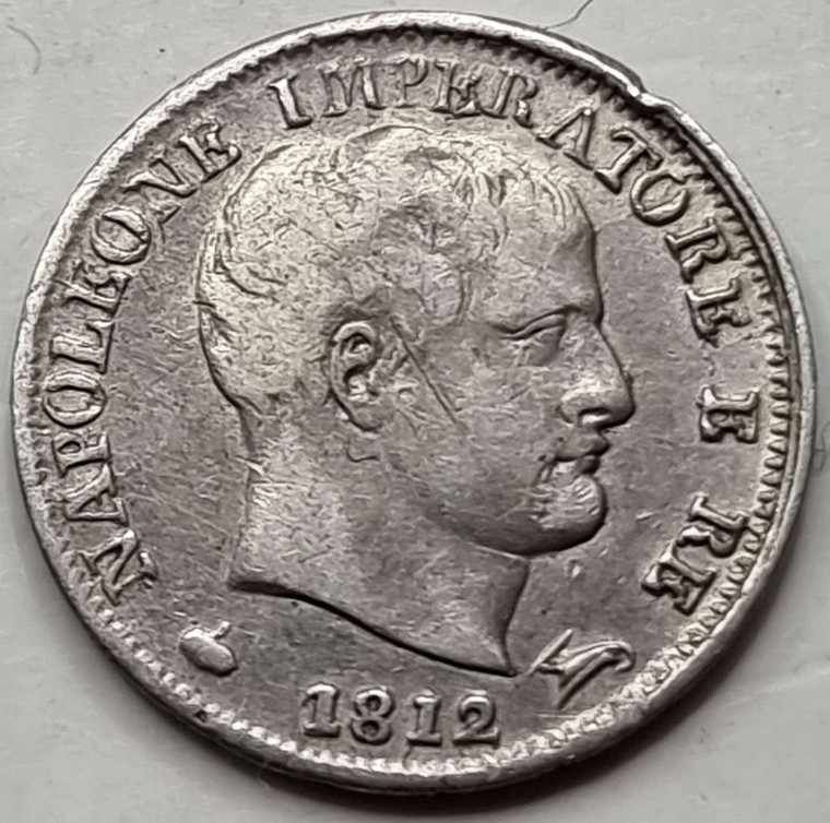 Italy 1812 Silver 5 soldi coin Napoleon I