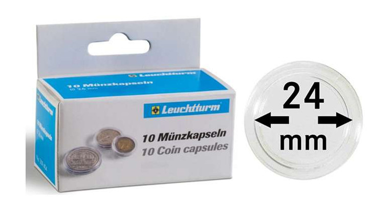 Leuchtturm Coin capsules for coins Ø 24 mm pack of 10