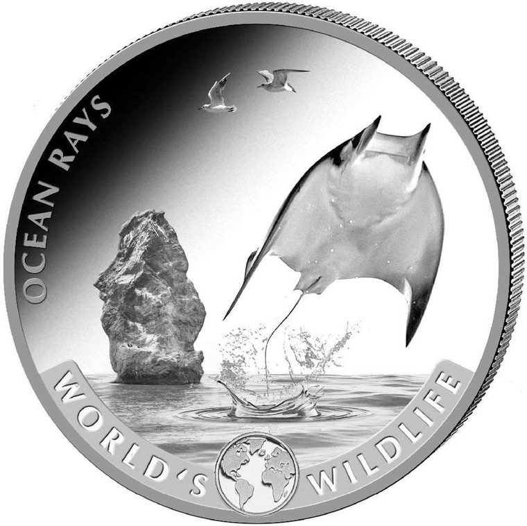 OCEAN RAYS 2023 World's Wildlife 1 Oz Silver .999