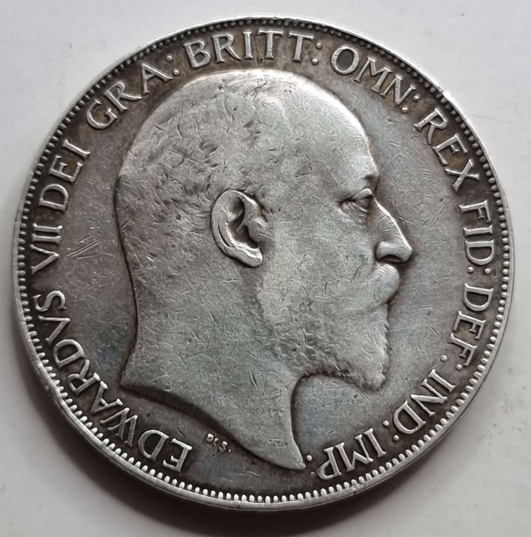 GREAT BRITAIN UK 1902 ONE CROWN SILVER COIN KING EDWARD