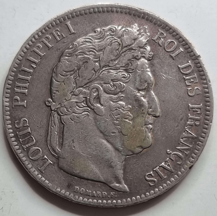 France Louis Philippe I Silver 5 Francs coin 1841