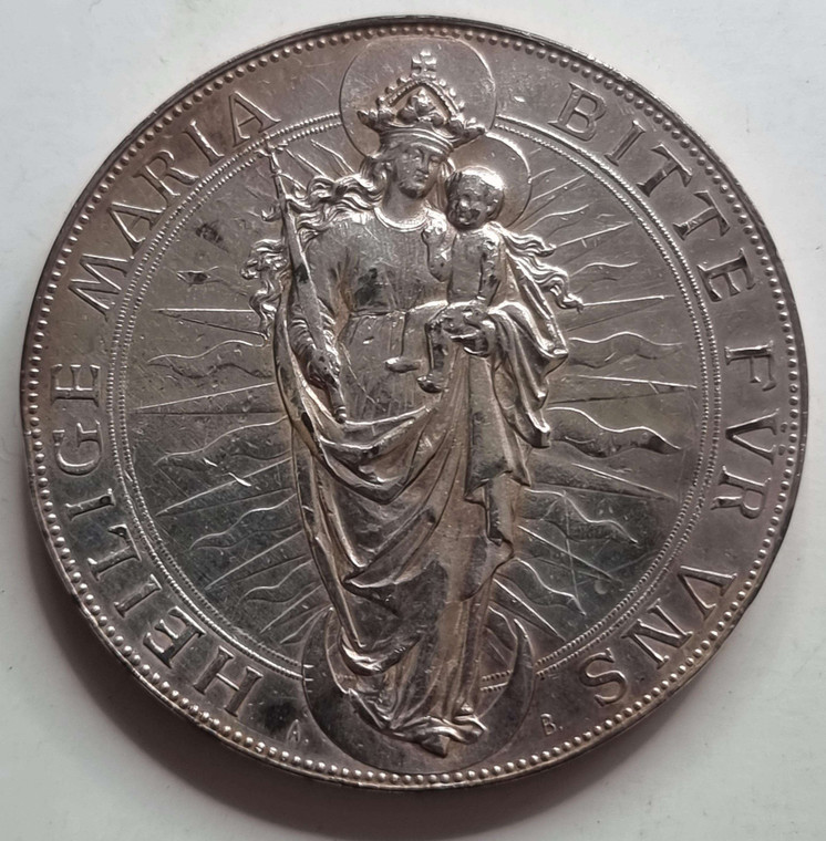 GERMANY Bavaria Silver Inauguration coin Medal 1894 HEILIGE MARIA