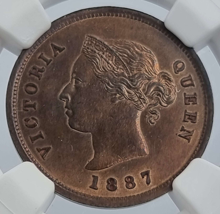 CYPRUS 1/4 PIASTRE 1887 NGC MS63 RB COIN QUEEN VICTORIA