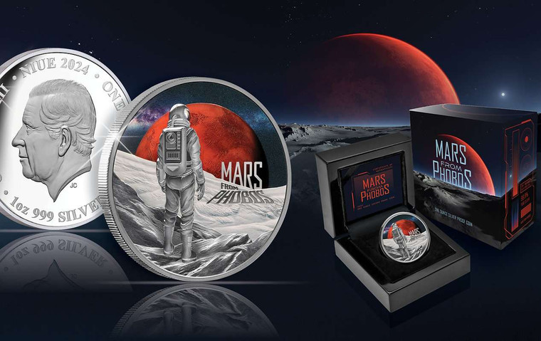 Niue 2024 Mars from Phobos 1 oz Silver Proof Coin