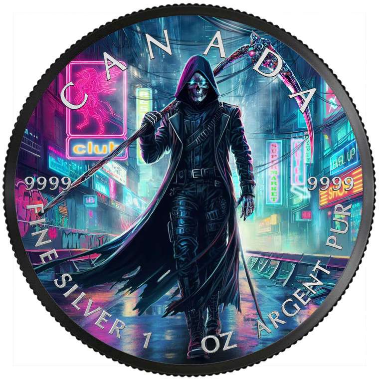 GRIM REAPER Cyberpunk 1 Oz Silver Coin 5$ Canada