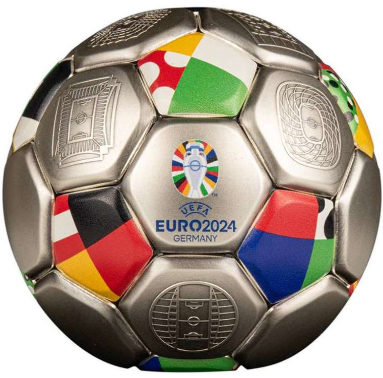 UEFA EURO 2024 $10 3 OZ SILVER SPHERICAL COIN – SOLOMON ISLANDS