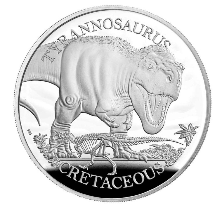 Tyrannosaurus Rex 1oz UK silver proof Coin 2024