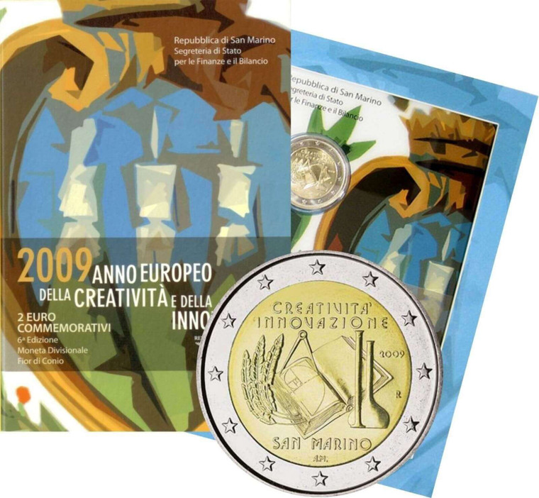 SAN MARINO 2009- 2 EURO COMMEMORATIVE CREATIVITY AND INNOVATION BU